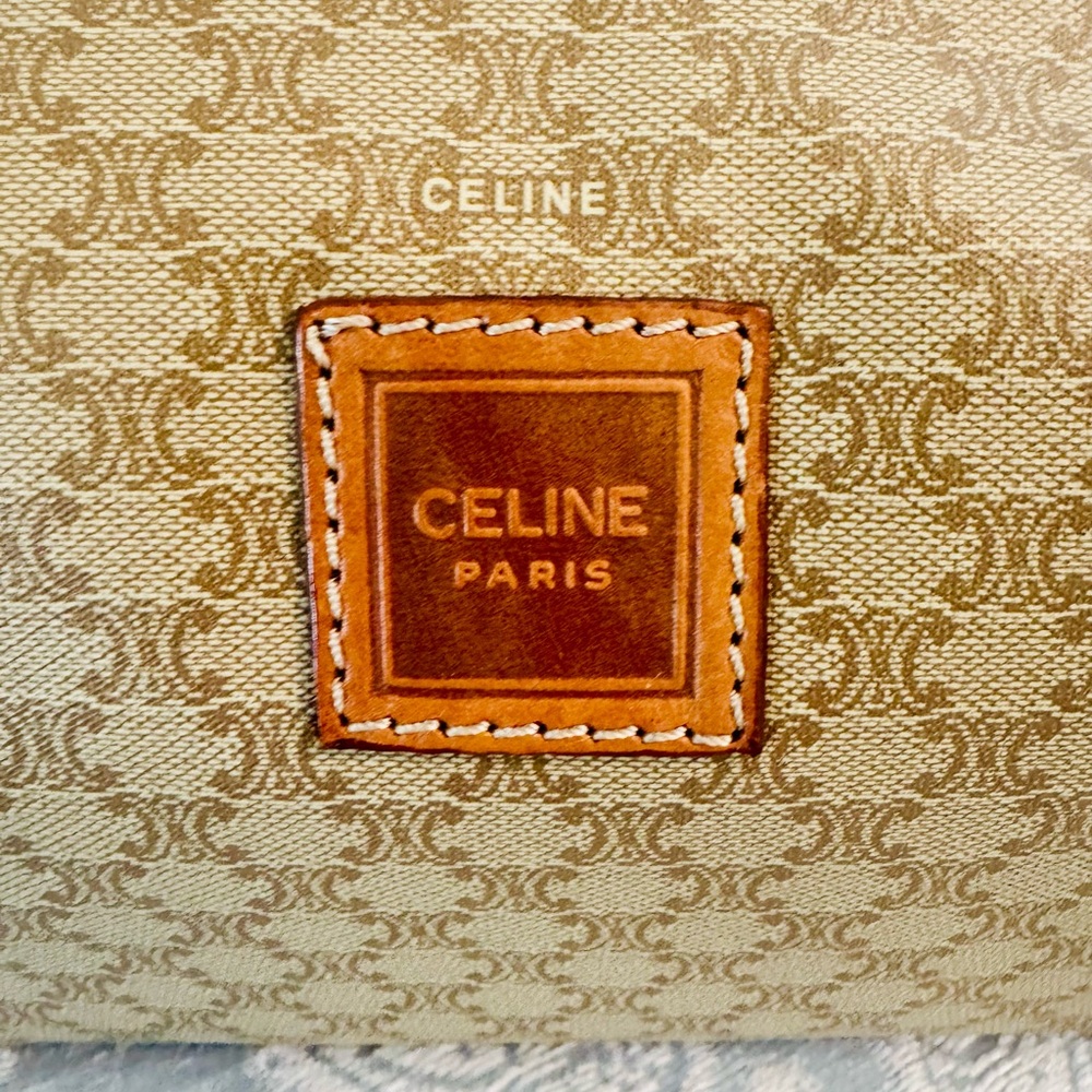 Celine Tan Monogram Pouch With Brown Patch - image 3